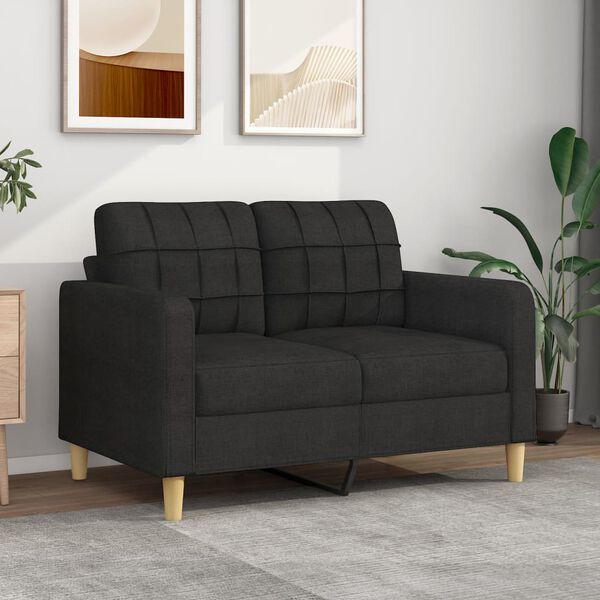 vidaXL 2-personers sofa 120 cm stof sort