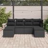 vidaXL Sofa S&aelig;t med pude med opbevaring 6 pcs Sort polyrattan