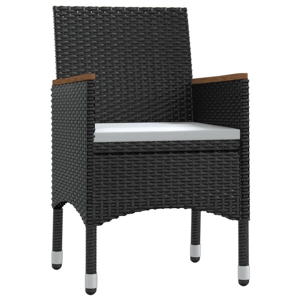 vidaXL spisebordss&aelig;t til haven 7 dele med hynder sort