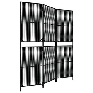 vidaXL rumdeler 3 paneler polyrattan sort
