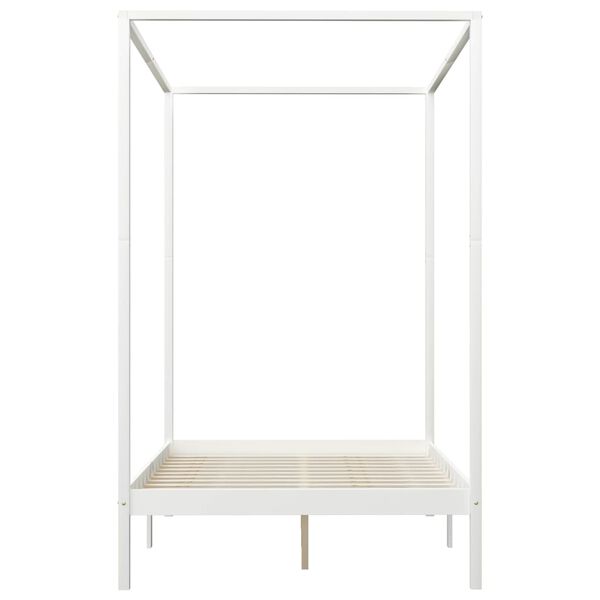 vidaXL sengestel med 4 skuffer 140x200 cm massivt fyrretr&aelig; hvid