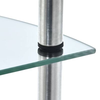 vidaXL reol 5 hylder 30x30x130 hærdet glas transparent