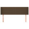vidaXL sengegavl med kanter 147x16x78/88 cm stof m&oslash;rkebrun