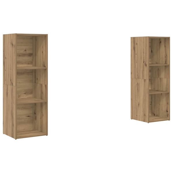 vidaXL TV-m&oslash;bels&aelig;t V&aelig;gmonteret 2 pcs Artisan Egetr&aelig; 107 x 35 x 37 cm
