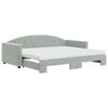 vidaXL daybed med udtr&aelig;k og madras 90x200 cm velour lysegr&aring;