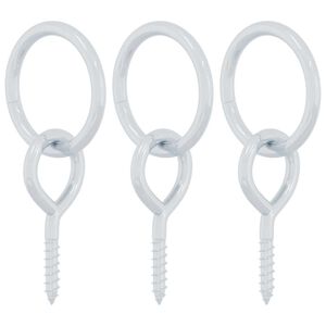 vidaXL hestebinderinge med &oslash;jeskruer 3 stk. st&aring;l s&oslash;lvfarvet