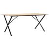 vidaXL spisebord 180x90x75 cm X-stel massivt fyrretr&aelig; og st&aring;l