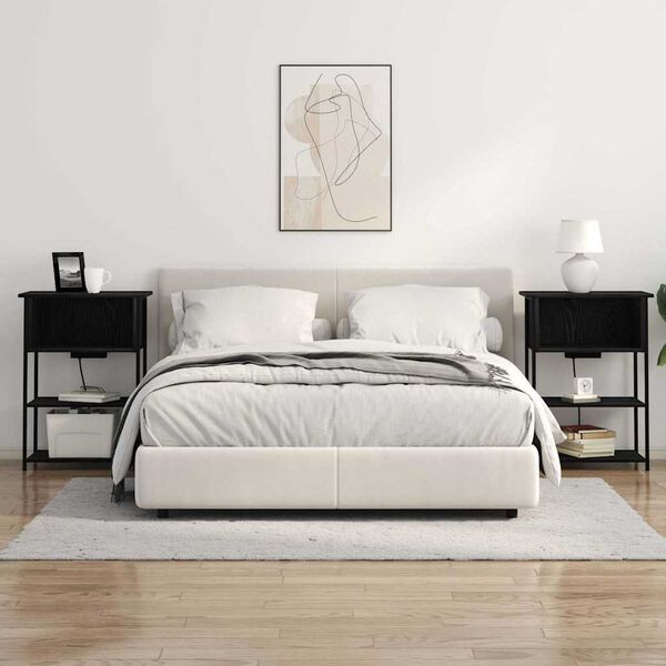 vidaXL Natskab Sort eg 55 x 31 x 76 cm Konstrueret tr&aelig;