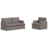 vidaXL Sofa S&aelig;t 2 stk. Gr&aring;brun Stof
