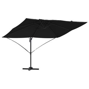 vidaXL Parasol 351 x 250 x 260 cm Polyester og Aluminium Sort