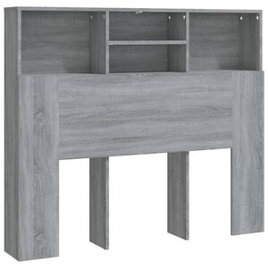 vidaXL sengegavl med opbevaring 120x19x103,5 cm gr&aring; sonoma-eg