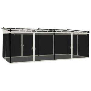 vidaXL pavillon 6x3 m mesh-v&aelig;gge st&aring;l cremefarvet