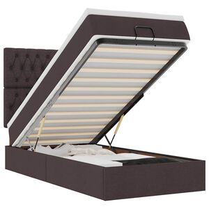 vidaXL osmannisk sengeramme med madras 80x200 cm stof m&oslash;rkebrun