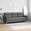 vidaXL 3-personers sofa 180 cm stof m&oslash;rkegr&aring;