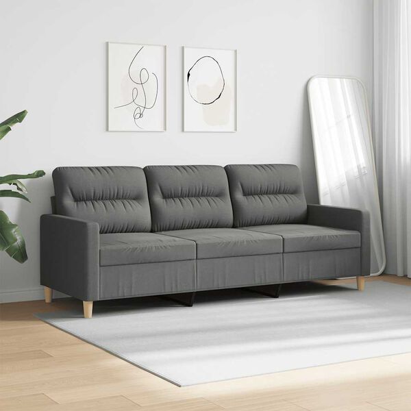 vidaXL 3-personers sofa 180 cm stof m&oslash;rkegr&aring;