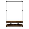 vidaXL tøjstativ med hylder konstrueret træ røget egetræsfarve