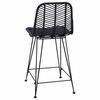 vidaXL Barstol 2 pcs Sort 44,5 x 54,5 x 97,5 cm Rattan og Jern