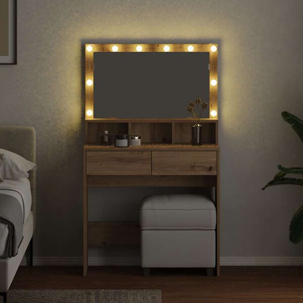 vidaXL Kl&aelig;deskab Artisan Egetr&aelig; 80 x 41 x 134,5 cm Konstrueret tr&aelig;