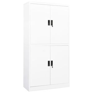 vidaXL kontorskab 90x40x180 cm st&aring;l hvid