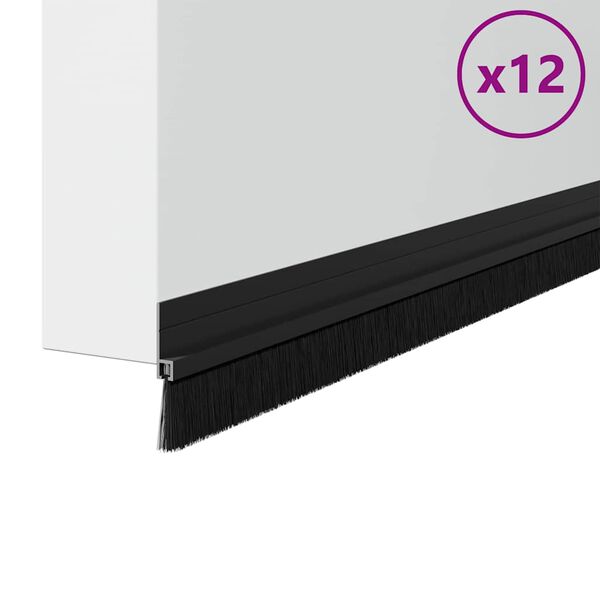 vidaXL Selvkl&aelig;bende d&oslash;rb&oslash;rstet&aelig;tninger 12 pcs Sort 100 cm