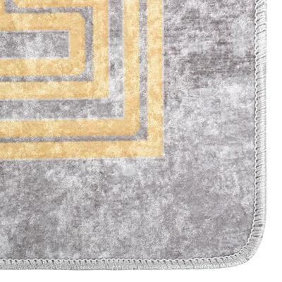 vidaXL gulvtæppe 120x180 cm skridsikkert og vaskbart grå