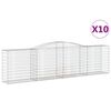 vidaXL buede gabionkurve 10 stk. 400x50x100/120 cm galvaniseret jern