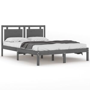 vidaXL sengeramme 200x200 cm massivt tr&aelig; gr&aring;