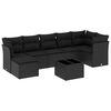 vidaXL sofas&aelig;t til haven 8 dele med hynder polyrattan sort