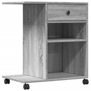 vidaXL printerstativ med hjul 60x40x68,5 cm gr&aring; sonoma-eg