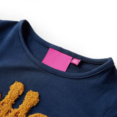 Langærmet T-shirt til børn str. 92 marineblå