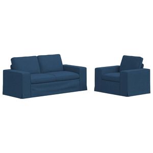 vidaXL Sofa 2 pcs Bl&aring; 182 x 80 x 82 cm Stof