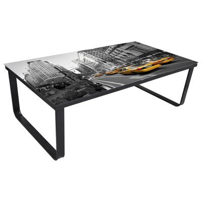 vidaXL sofabord med glasbordplade rektangulært