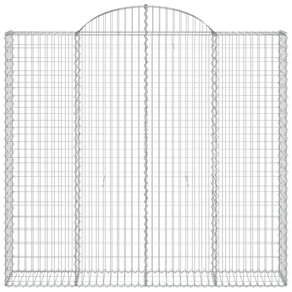 vidaXL buede gabionkurve 4 stk. 200x50x180/200 cm galvaniseret jern