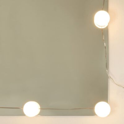 vidaXL makeupbord med LED-lys 86,5x35x136 cm sonoma-eg