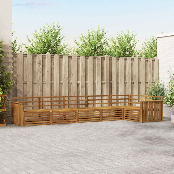 vidaXL Udend&oslash;rs sofagruppe 6 pcs Naturfarvet Massivt Akacietr&aelig;