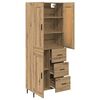 vidaXL Highboard med skuffe 2 pcs Artisan Egetr&aelig; Konstrueret tr&aelig;