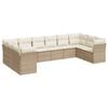 vidaXL sofas&aelig;t til haven 10 dele med hynder polyrattan beige