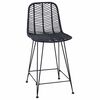 vidaXL Barstol 2 pcs Sort 44,5 x 54,5 x 97,5 cm Rattan og Jern