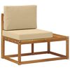vidaXL Udend&oslash;rs Modulsofa med pude Naturfarvet 91 x 63 x 73 cm