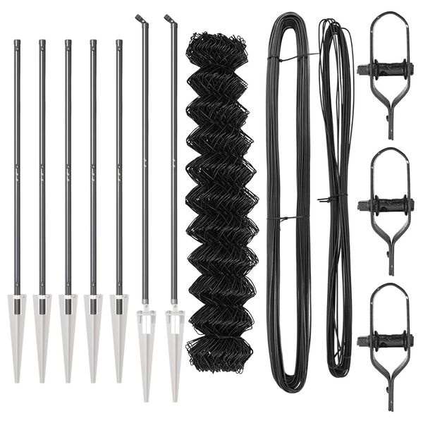 vidaXL Hegnspæl Grå 10 x 1,2 m (60 x 60 mm netværk) Stål og PVC