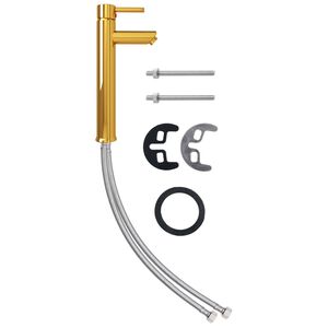 vidaXL blandingsbatteri til badeværelse 12x30 cm guldfarvet