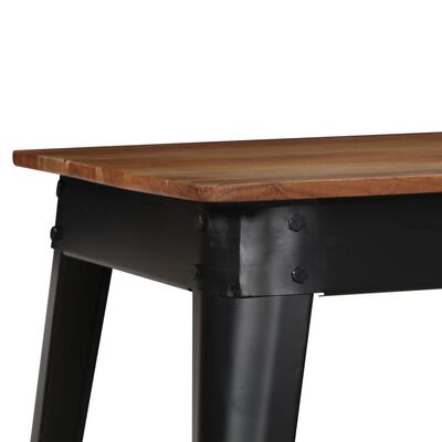vidaXL spisebord i massivt akacietræ og stål 120 x 60 x 76 cm