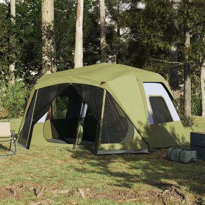 vidaXL 10-personers campingtelt vandtæt grøn