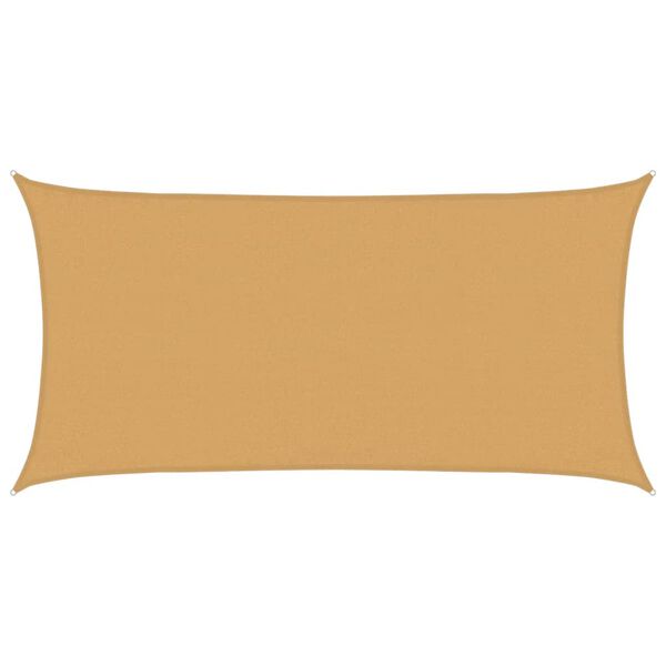 vidaXL solsejl 3x6 m 160 g/m&sup2; HDPE rektangul&aelig;r sandfarvet
