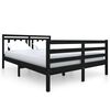 vidaXL sengeramme 140x190 cm massivt tr&aelig; sort