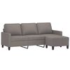 vidaXL 3-personers sofa med fodskammel 180 cm stof Gr&aring;brun