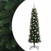 vidaXL Kunstigt slankt juletr&aelig; med julekugle 120 cm 150 LED'er