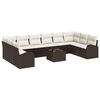 vidaXL Sofa S&aelig;t med pude 11 pcs Brun Polyrattan