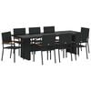 vidaXL Have Spisebordss&aelig;t 9 stk. Sort polyrattan