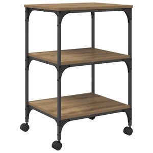 vidaXL Printerstand Artisan Egetr&aelig; 50 x 41 x 75 cm Konstrueret tr&aelig;